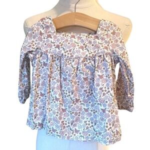 Carters Girls Floral Long Sleeve Top Pink Purple - 9 Months